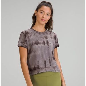 Lululemon Train To Be Short Sleeve Tee Rain Stripe Marble Dye Black Granite